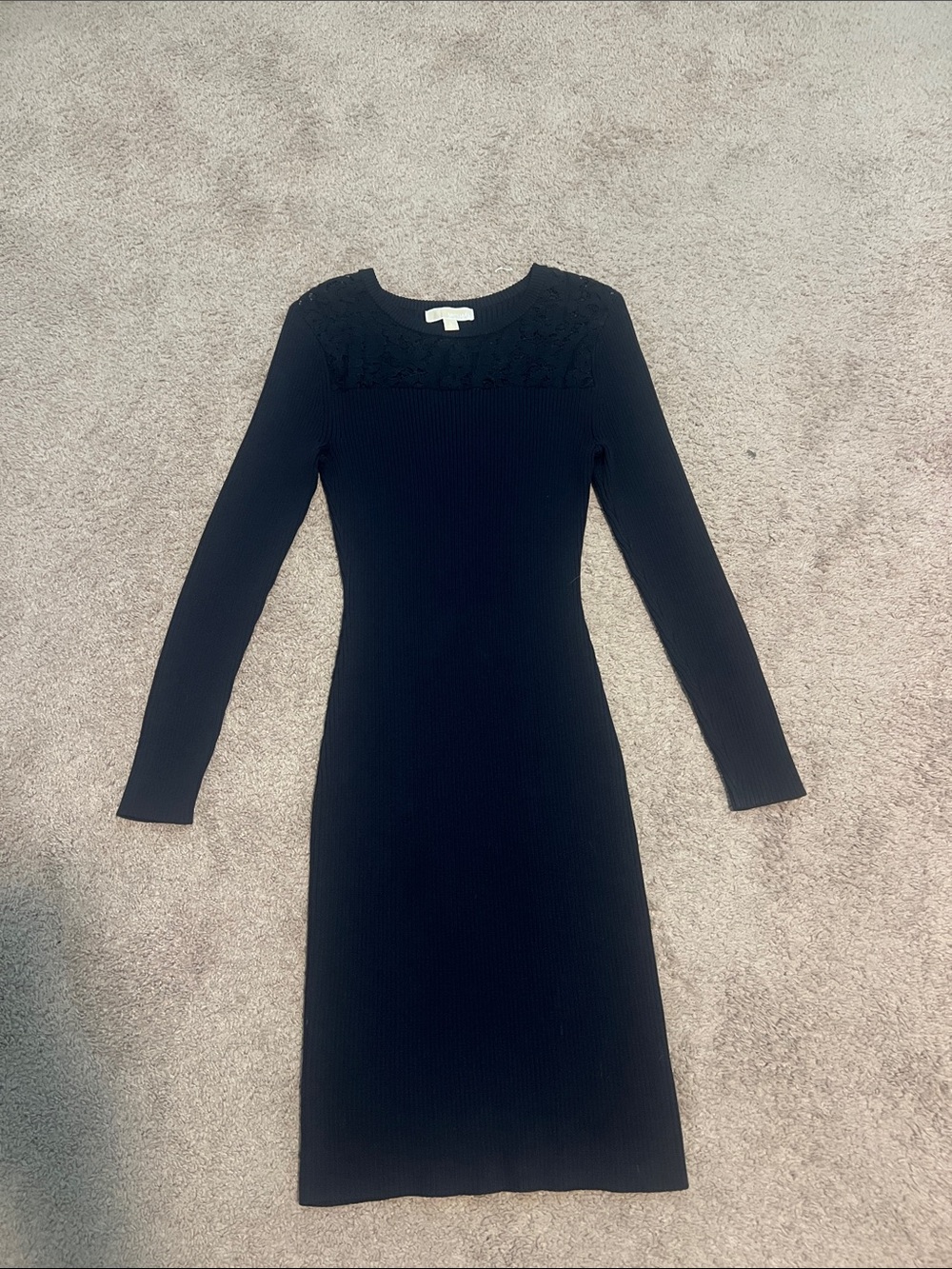 Michael Kors Classic Long Sleeve Navy Knit Dress